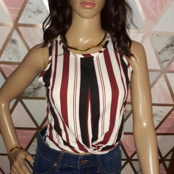 First Love Tops - First Love multi stripe crop top